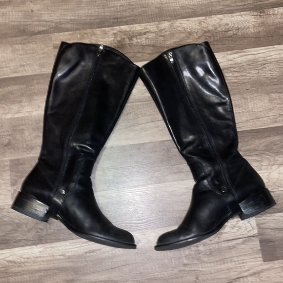 Black tall leather VIA SPIGA 10M - Picture 2 of 11